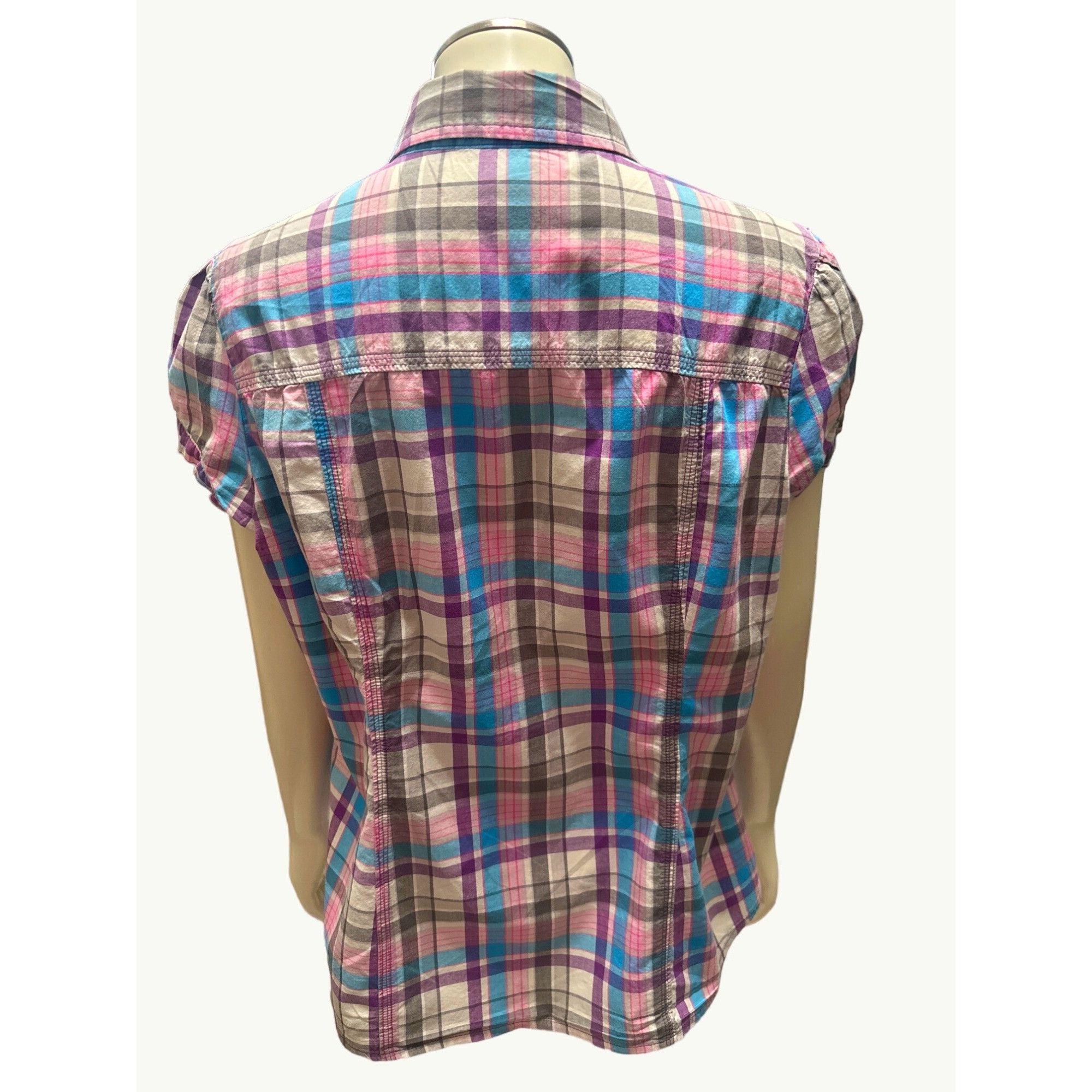 Arizona Jean Co. Arizona Jean Company Plaid Short Sleeve Button Up Shirt XL A Size XL / US 12-14 / IT 48-50 - 3 Thumbnail