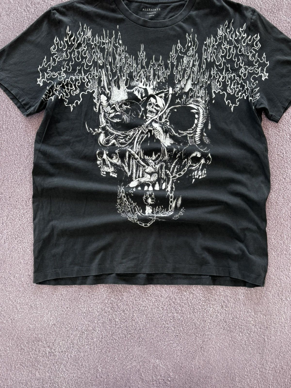 Allsaints Allsaints Grunge Vibe Vintage Skull Logo Y2K T-Shirt Size US M / EU 48-50 / 2 - 3 Thumbnail