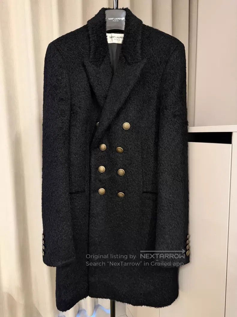 Saint Laurent Paris Saint Laurent Paris Gold Button Wool Fur Coat Size US M / EU 48-50 / 2 - 1 Thumbnail