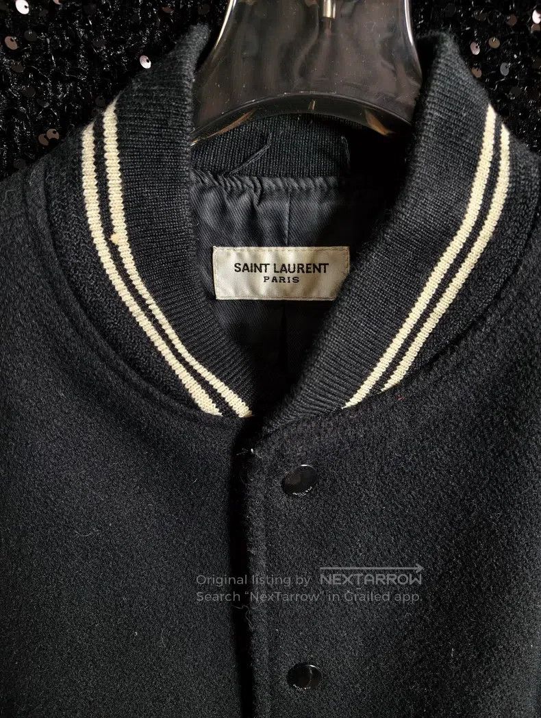 Saint Laurent Paris Saint Laurent Paris Black and White Patch Leather Baseball Size US M / EU 48-50 / 2 - 2 Thumbnail