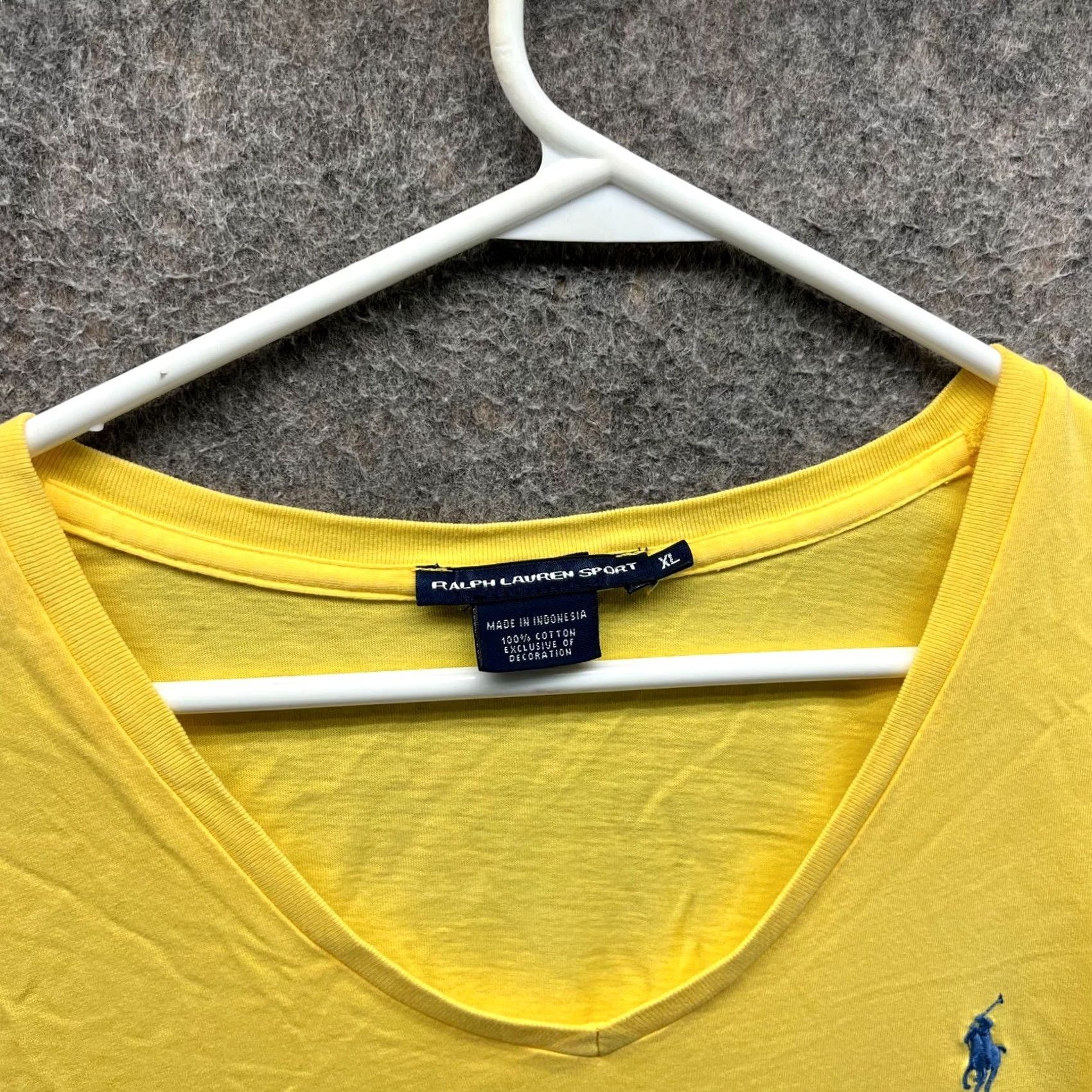 Polo Ralph Lauren VINTAGE? No — Ralph Lauren Sport Shirt Womens XL Yellow V-Neck Short Sleeve Cotton Pony Logo Shirt Womens XL Yellow Cotton Pony Logo Size XL / US 12-14 / IT 48-50 - 6 Thumbnail