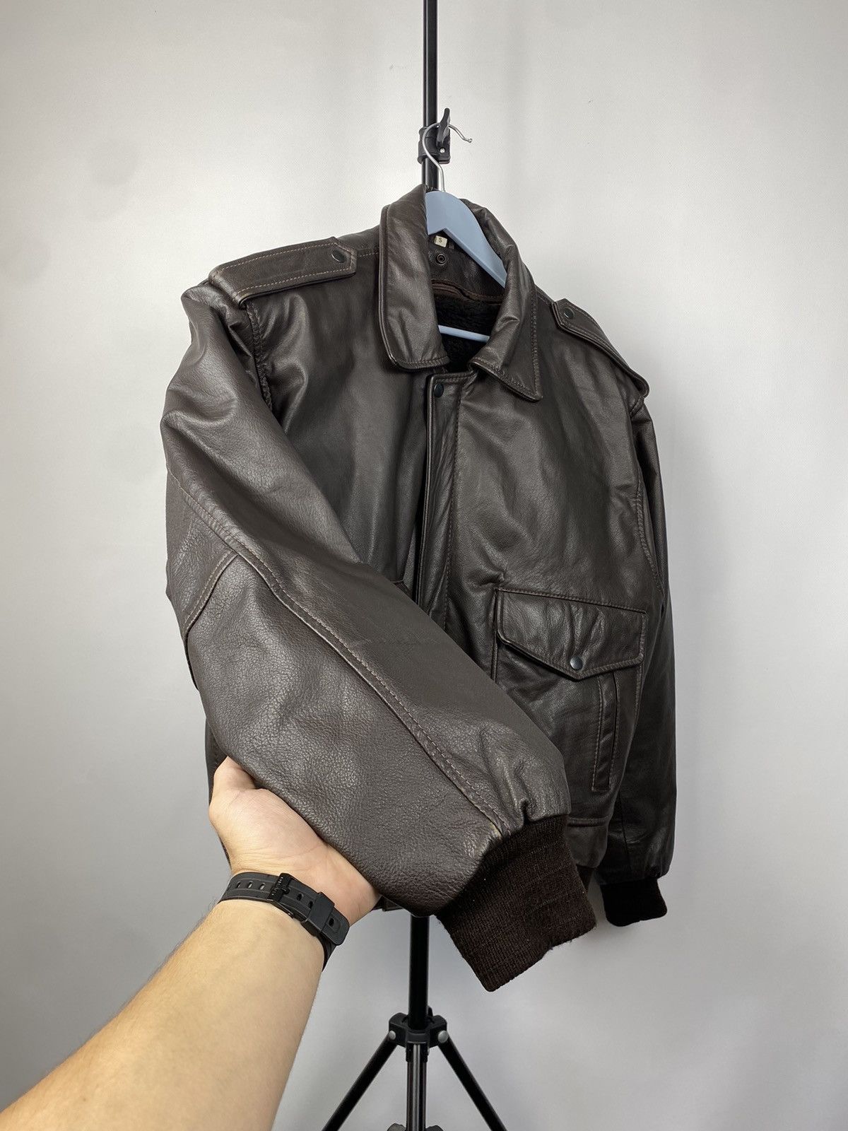 Leather × Vintage Vintage Genuine Leather MOTO Bomber Jacket Rock Punk Size US S / EU 44-46 / 1 - 3 Thumbnail