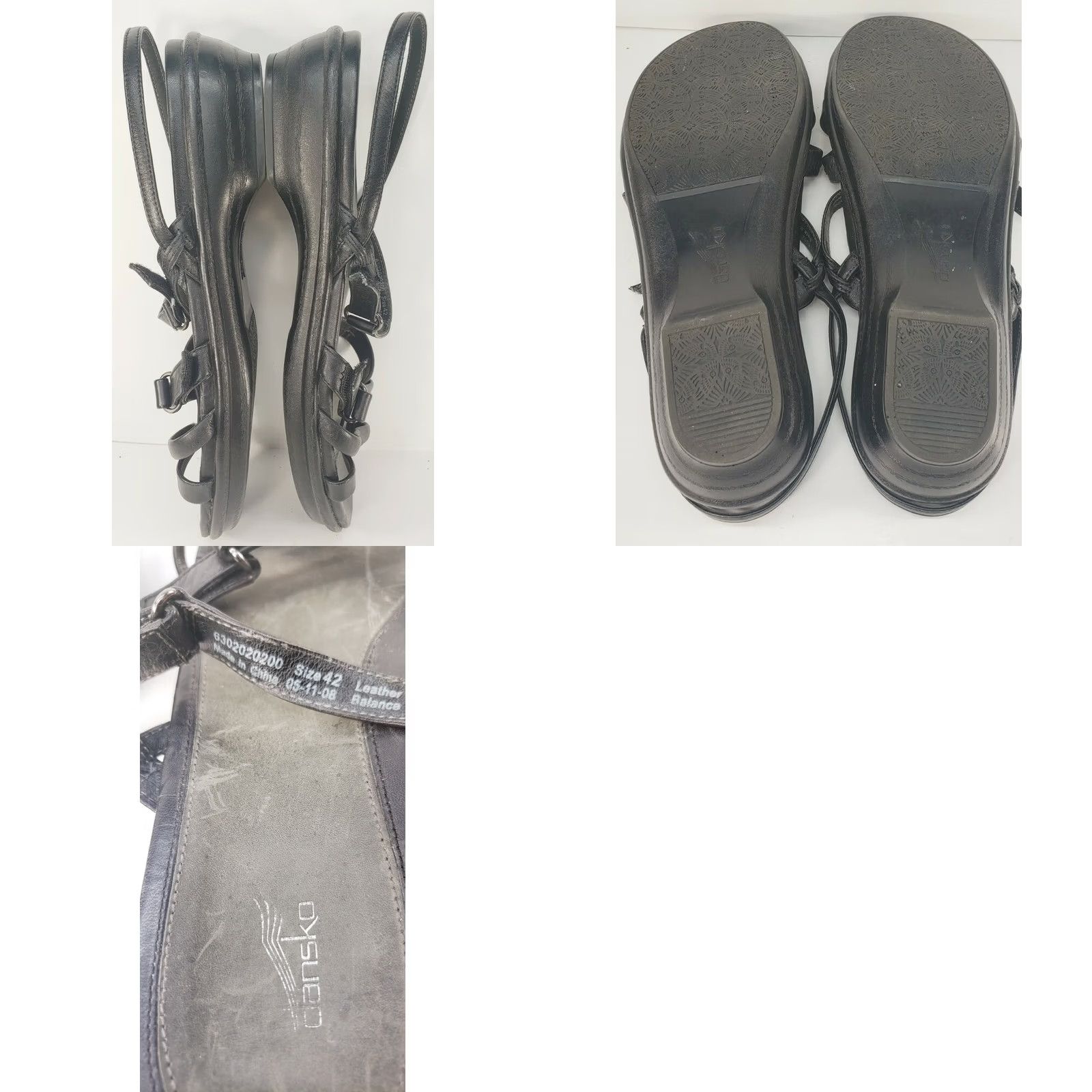 Dansko Dansko Cailey Women Black Nappa Leather Sandal Size 10-10.5 EUR 42 6302020200 Size US 10.5 / IT 40.5 - 8 Thumbnail