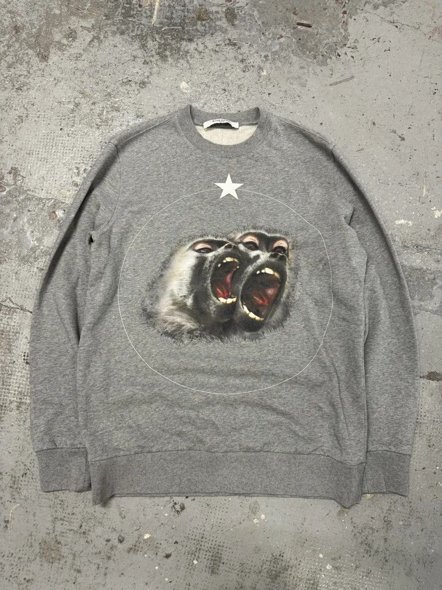 Givenchy SS2016 Givenchy Monkeys Grey Star Sweater by Riccardo Tisci Size US M / EU 48-50 / 2 - 1 Thumbnail