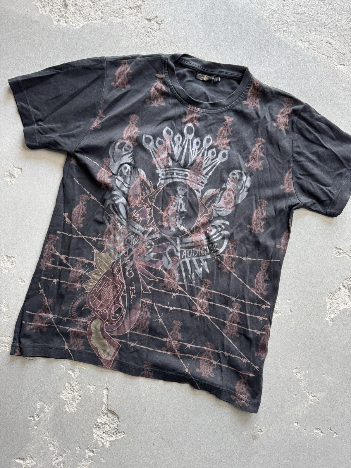 Christian Audigier Christian Audigier Ed Hardy vintage Y2K T-Shirt Bless USA Size US L / EU 52-54 / 3 - 3 Thumbnail