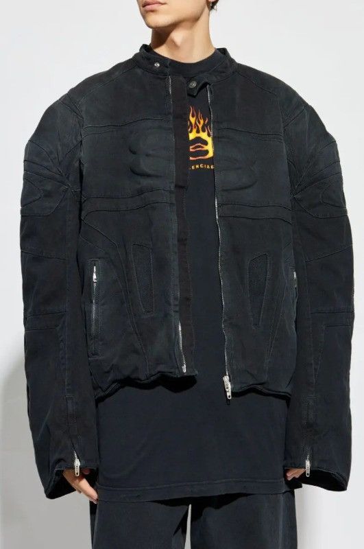 Balenciaga Balenciaga Unity logo racer jacket denim Sz1 Size US S / EU 44-46 / 1 - 4 Thumbnail