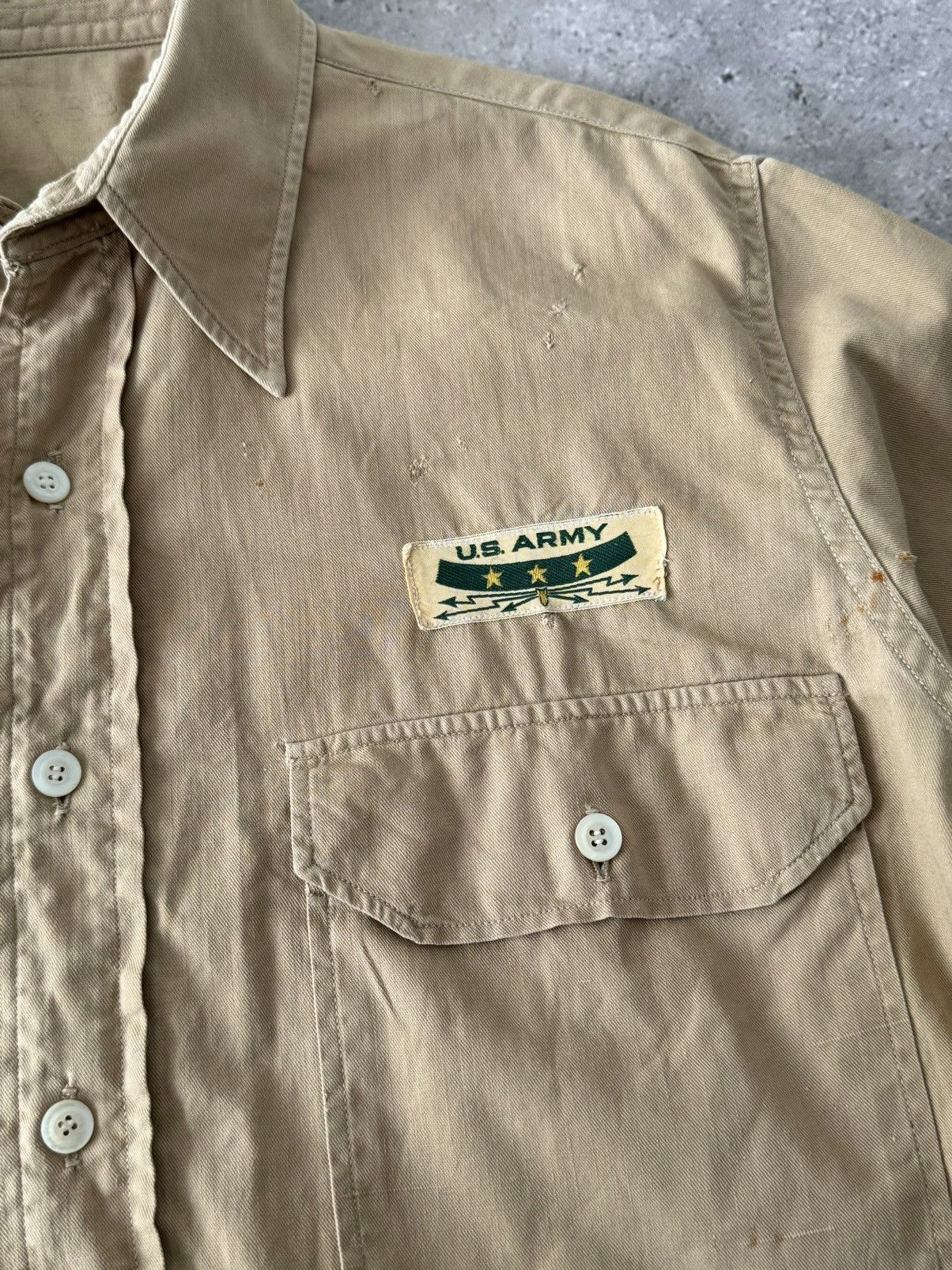 Other Antique WW2 US Army Summer Short Sleeve Button Shirt Size US M / EU 48-50 / 2 - 5 Thumbnail