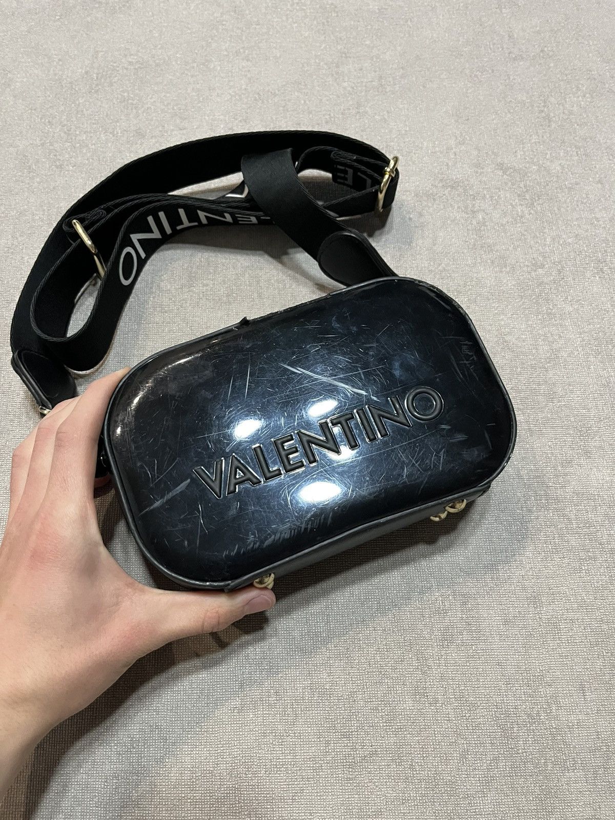 Gianni Valentino Valentino Spa Womens Crossbody Bag Black Monogram Shoulder Size ONE SIZE - 3 Thumbnail