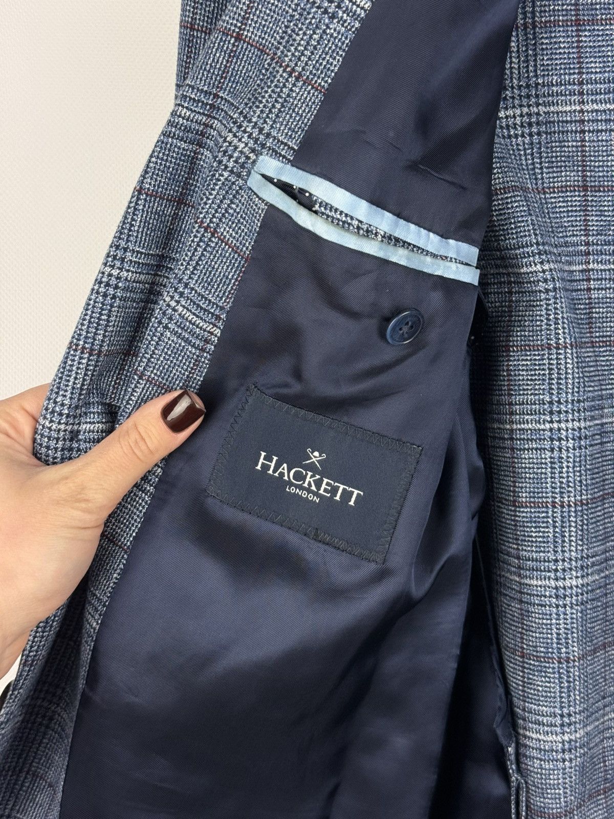 Hackett Hackett Cotton Linen Strch Pow CC Half Lined Blazer Jacket Size 40R - 24 Thumbnail