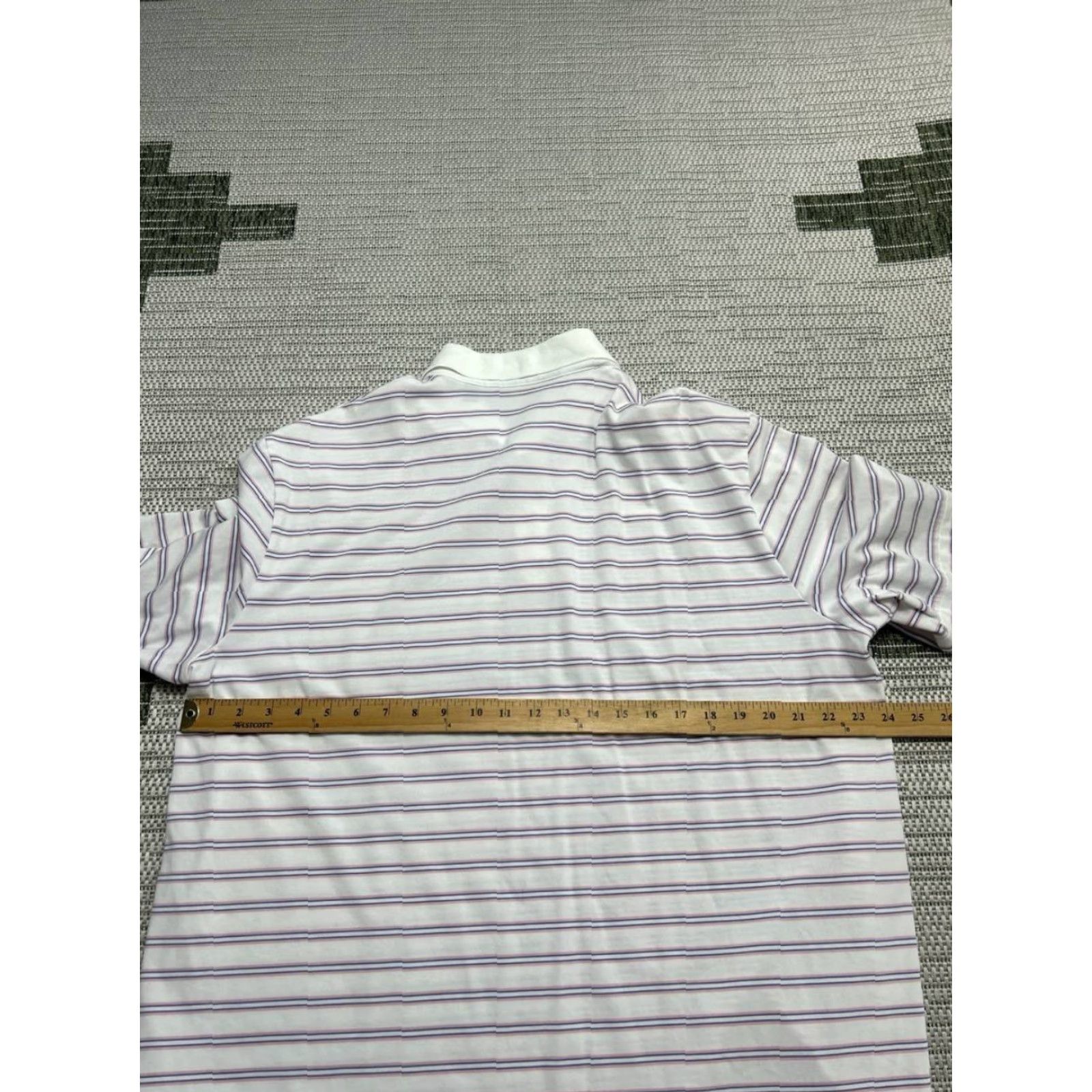 Polo Ralph Lauren Polo Ralph Lauren Shirt Mens XL White Pink Blue Cotton Knit Striped Logo Polo Golf * Size US XL / EU 56 / 4 - 7 Thumbnail