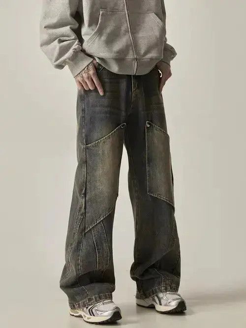 Jean Vintage Maillard Deconstructed Work Straight Leg Jeans Size US 32 / EU 48 - 2 Thumbnail
