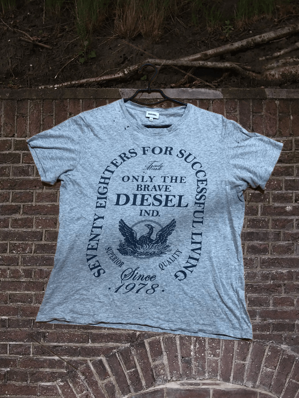 Diesel Diesel Gray Big Logo T-Shirt Men's Size M Streetwear Size US M / EU 48-50 / 2 - 1 Thumbnail