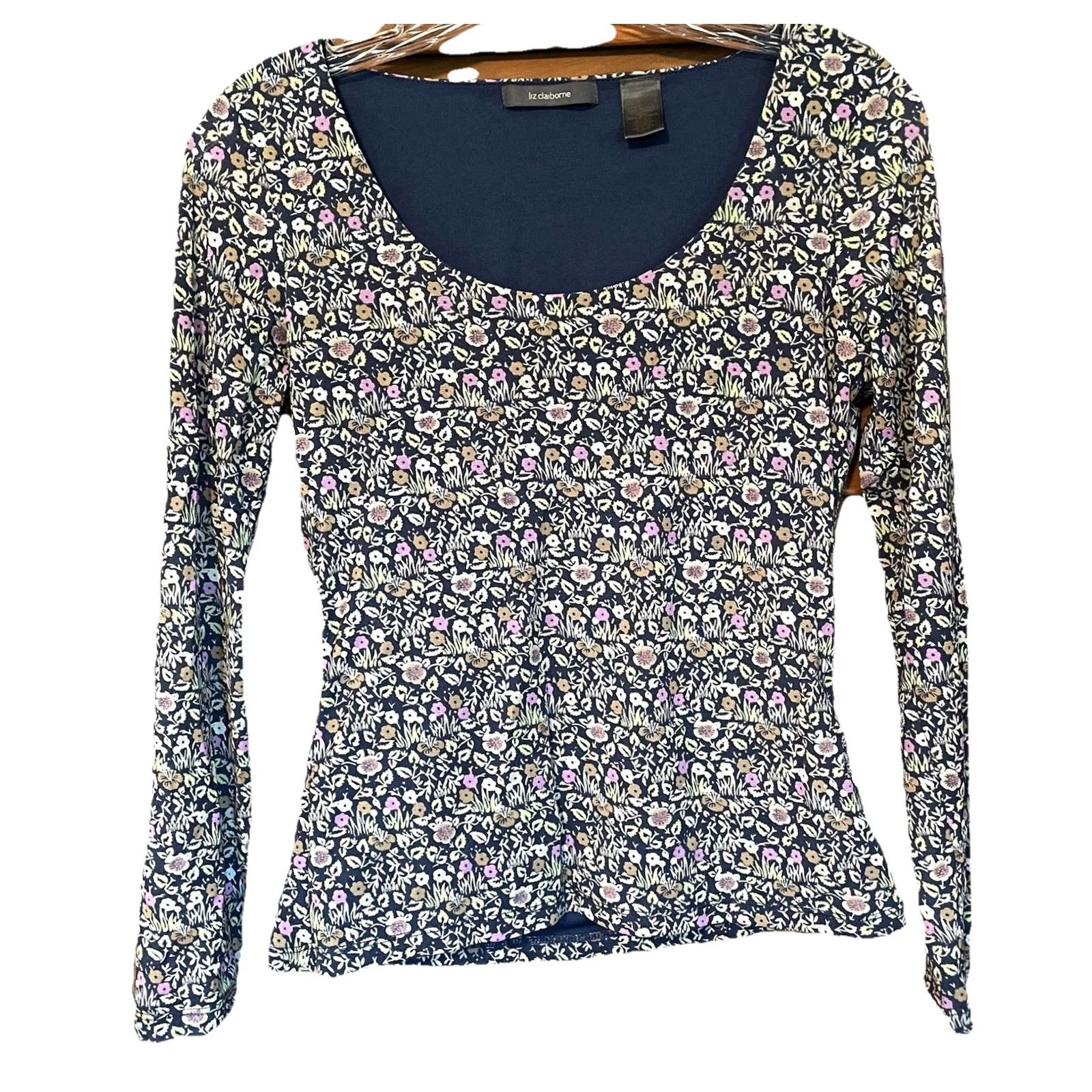 Liz Claiborne Liz Claiborne Blouse Shirt S Boho Floral Floral Semi Sheer Ballerina Top Bohemian Y2k Size S / US 4 / IT 40 - 2 Thumbnail