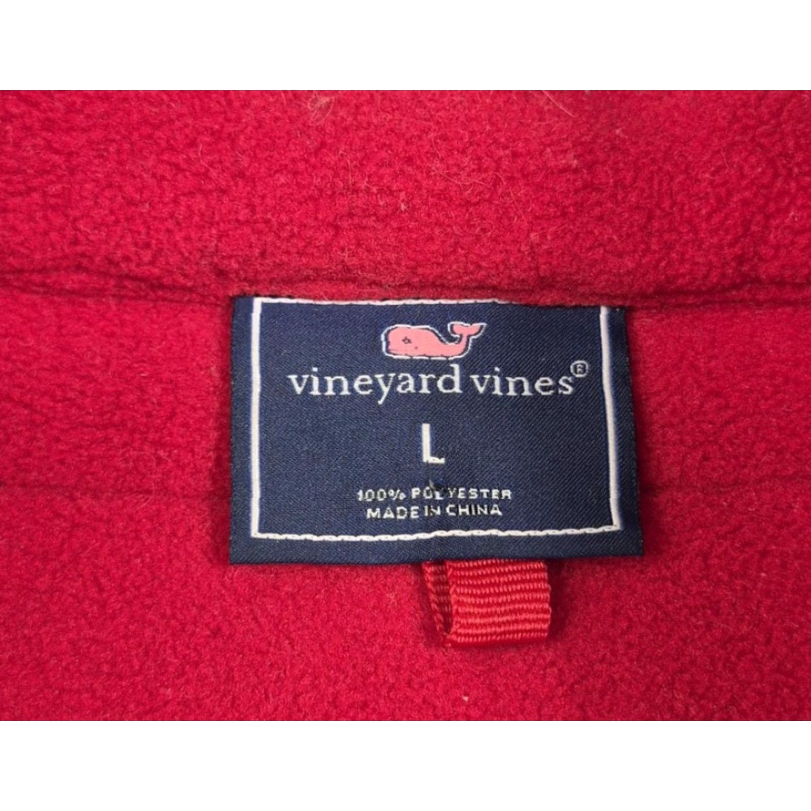 Vineyard Vines Vineyard Vines Jacket Mens Large Red Fleece 1/4 Zip Pullover Martha's Vineyard Jacket Coat Windbreaker Casual Fall Winter Size US L / EU 52-54 / 3 - 6 Thumbnail