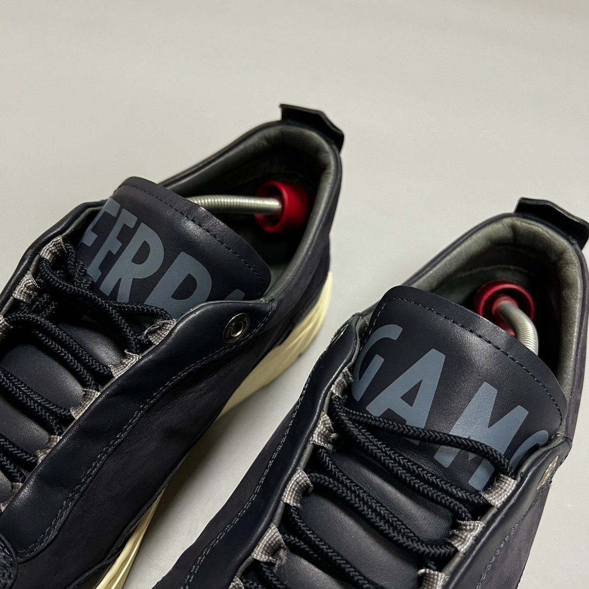 Salvatore Ferragamo Salvatore Ferragamo Navy Blue Leather Sneakers Men's Size US 9 / EU 42 - 14 Thumbnail
