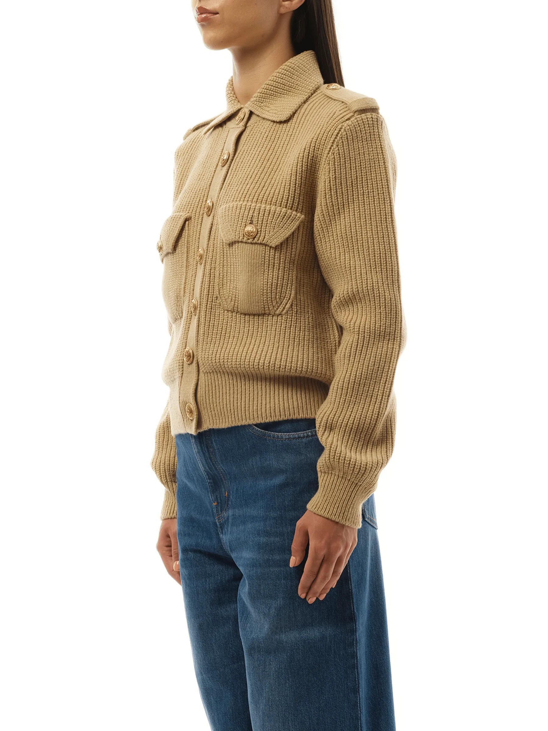 Chloe o1loc1c11025 Smoky Cardigan in Beige Size M / US 6-8 / IT 42-44 - 4 Thumbnail