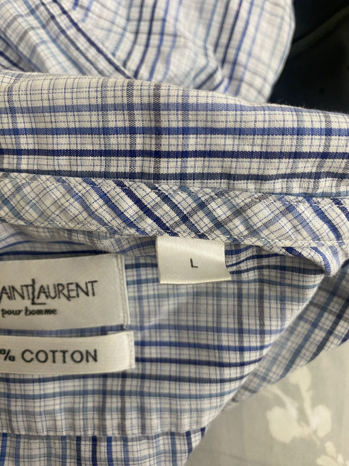 Yves Saint Laurent YSL Yves Saint Laurent Pour Homme Short Sleeve Shirt L Size US L / EU 52-54 / 3 - 3 Thumbnail