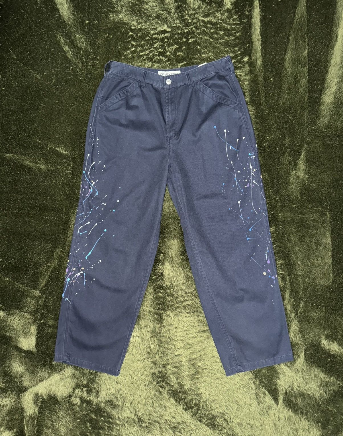 thisisneverthat [L] YESEYESEE Painted Cotton Carpenter Work Pants navy Size US 36 / EU 52 - 1 Thumbnail