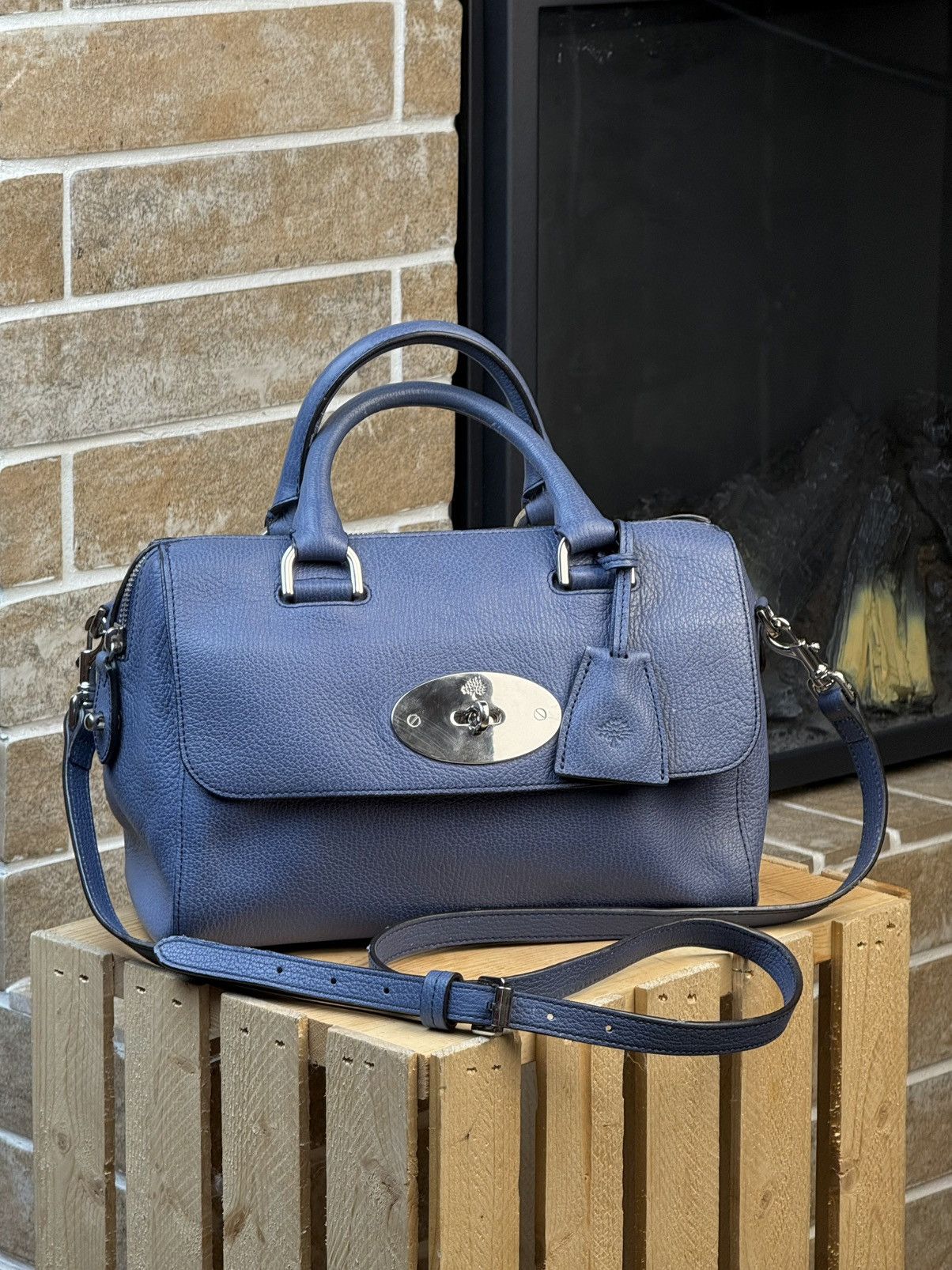 Mulberry Mulberry Leather Blue Del Rey Top Handle Bag Size ONE SIZE - 3 Thumbnail