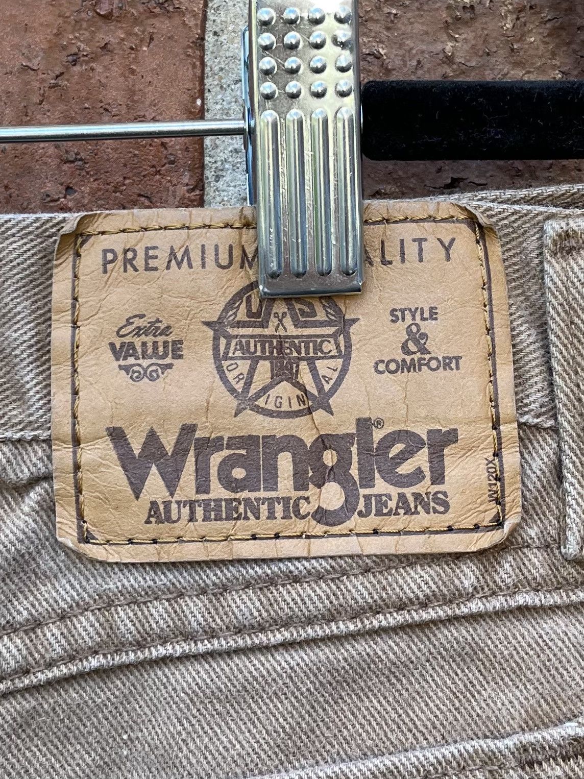 Wrangler Vintage 90s Wrangler Denim Tan Straight Leg Size US 36 / EU 52 - 6 Thumbnail