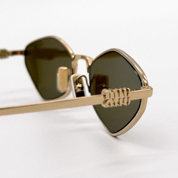 Miu Miu NEW MIU MIU MU56ZS 5AK09Z GEOMETRIC SMU 56Z 5AK09Z GOLD MU 5 Size ONE SIZE - 7 Thumbnail