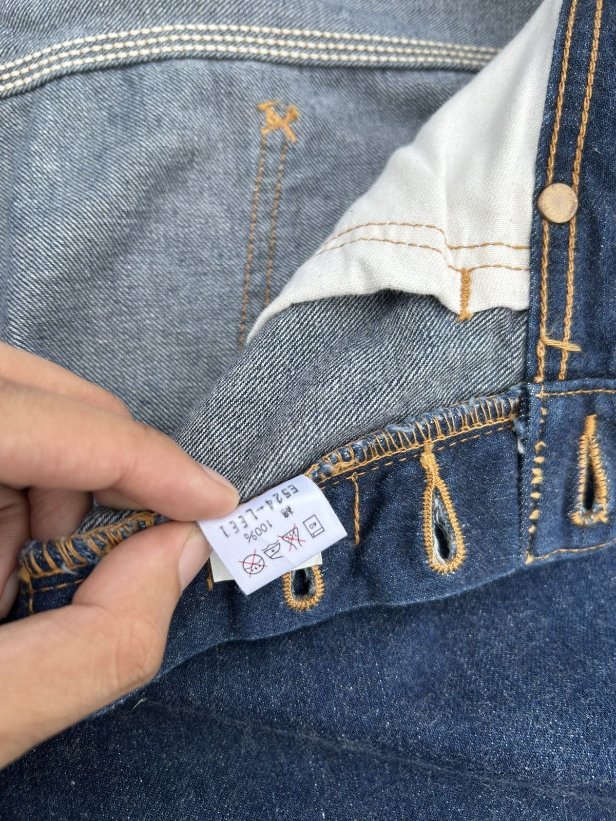 Kapital Buckle Back Vintage Lee Cowboy Selvedge Distressed Denim Size US 36 / EU 52 - 13 Thumbnail