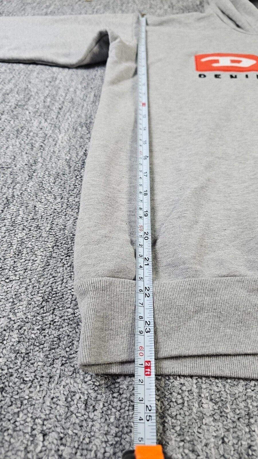 Diesel Diesel S-Ginn Denim Division Spellout Logo Hoodie Gray Men M Size US M / EU 48-50 / 2 - 11 Thumbnail