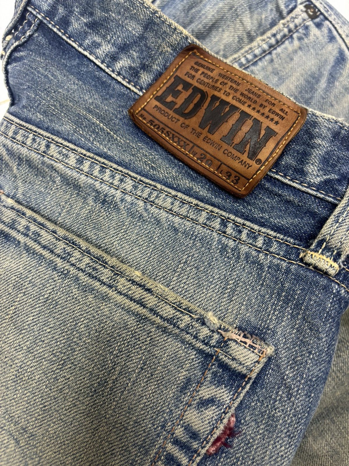 Edwin EDWIN 505sx SELVEDGE REDLINE DISTRESSED DENIM JEANS Size US 29 - 9 Thumbnail