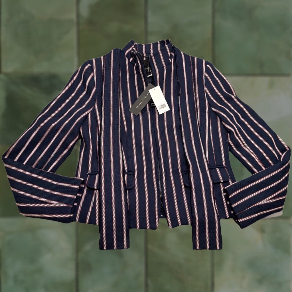 Banana Republic Banana Republic Blazer Womens Sz 0 Striped Bow Neck Zip NWT 68 Suit Size XS / US 0-2 / IT 36-38 - 1 Thumbnail