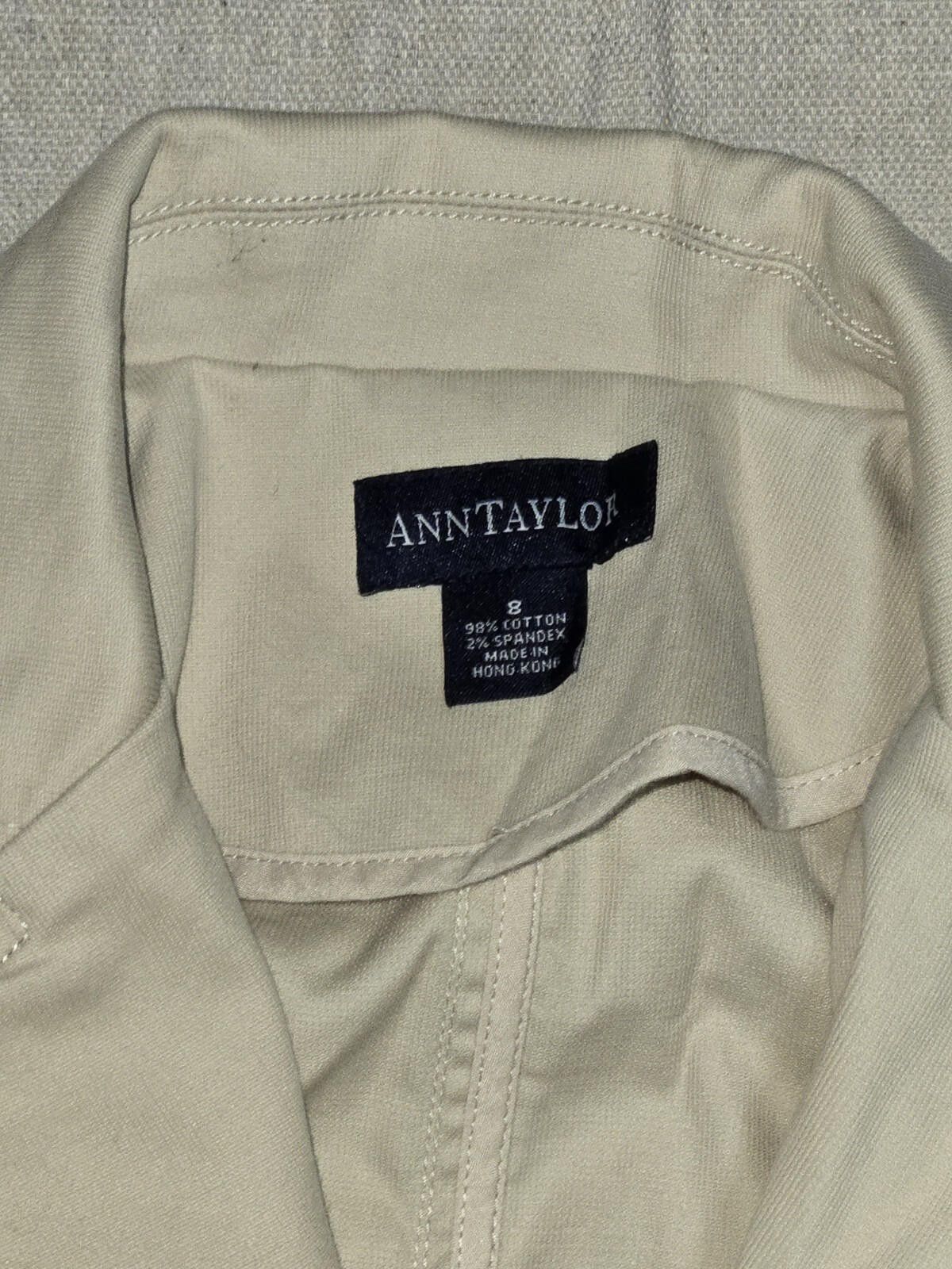 Ann Taylor Ann Taylor Women's Career Wear Beige Khaki Cotton Blazer 8 Size M / US 6-8 / IT 42-44 - 3 Thumbnail