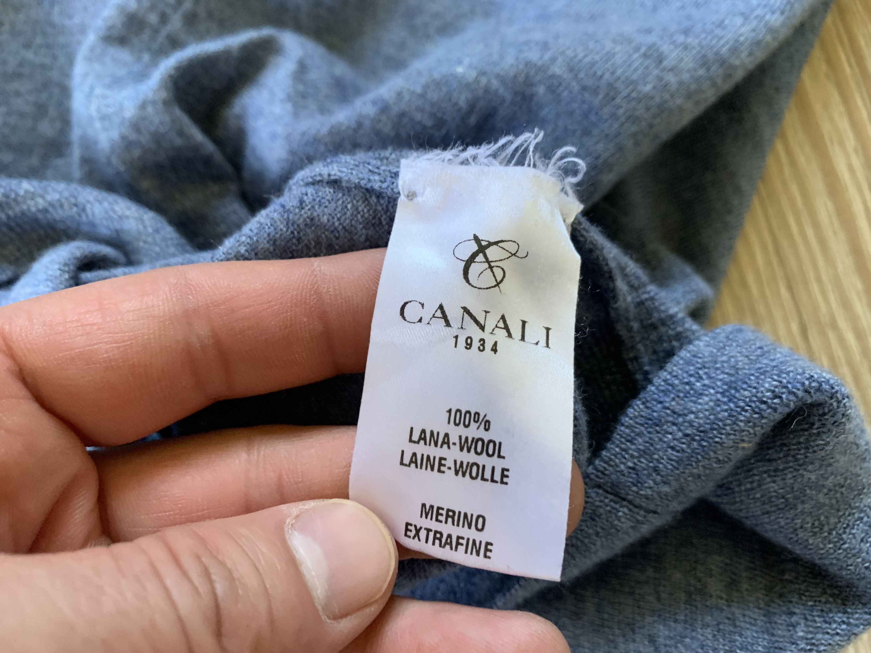 Canali Canali Light Blue Merino Wool Quarter Zip Sweater Size US L / EU 52-54 / 3 - 7 Thumbnail