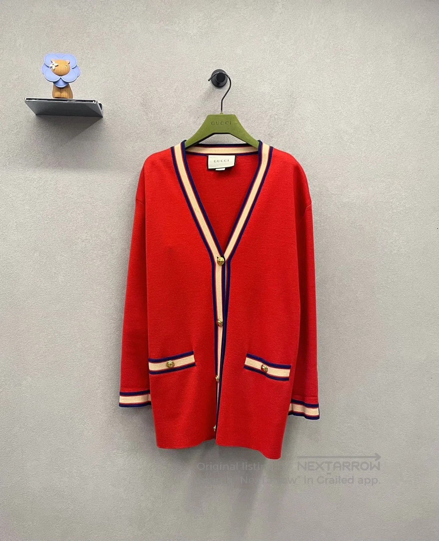 Gucci Gucci Red Knit Cardigan XXS. Size XXS / US 00 / IT 34 - 1 Thumbnail