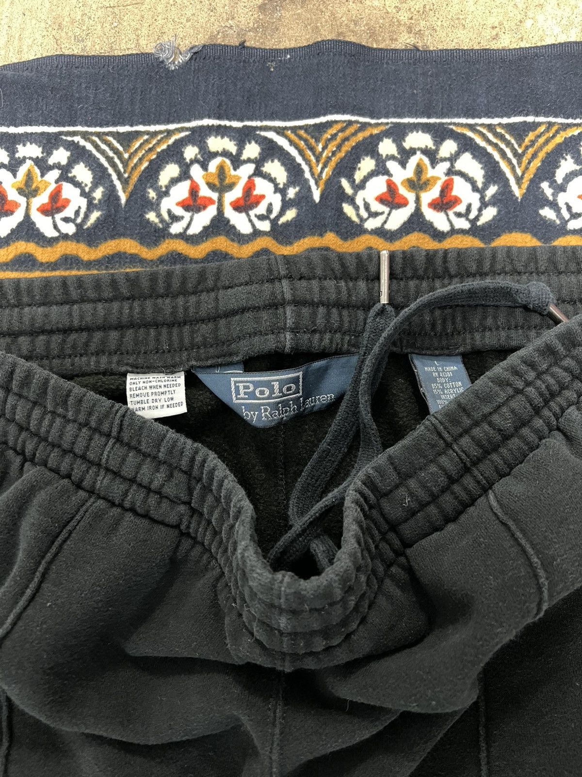 Polo Ralph Lauren Black white Ralph Lauren track pants size large baggy wide Size US 34 / EU 50 - 4 Thumbnail