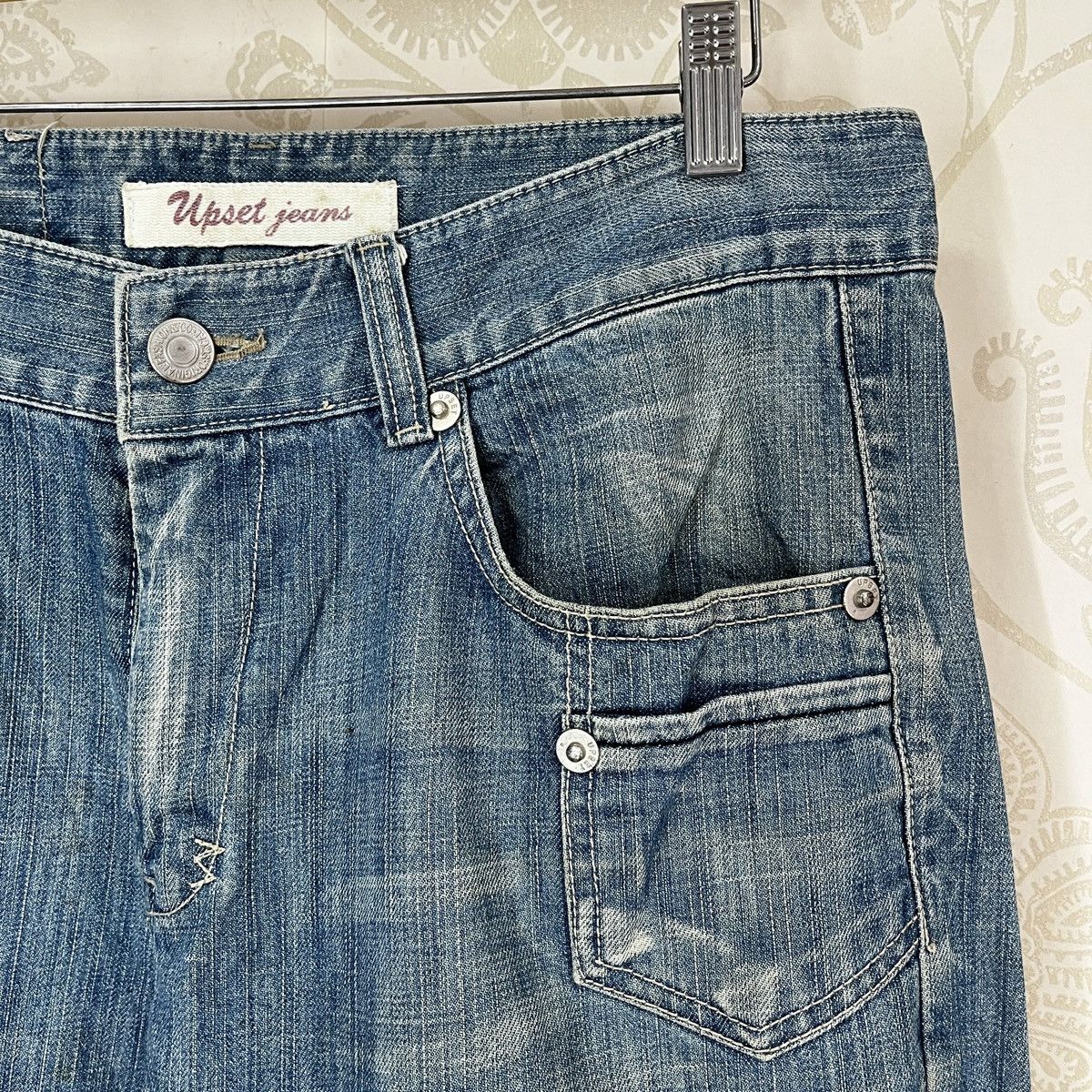 If Six Was Nine × The Upsetter Booty Cut Flare Distressed Denim Jeans Size US 32 / EU 48 - 7 Thumbnail