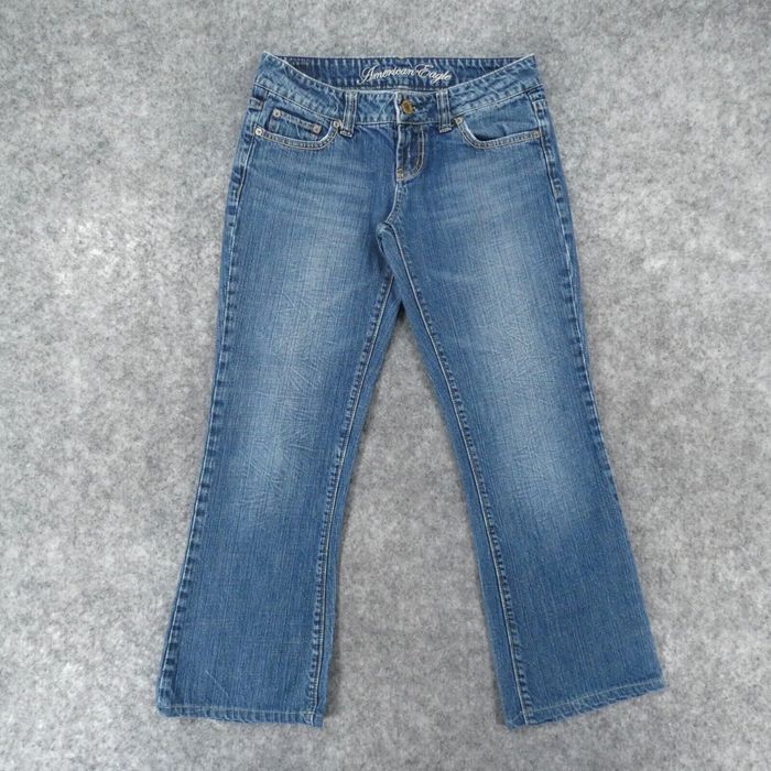 American Eagle Jeans Size 4 Womens Boy Fit Low Rise Medium Wash Blue