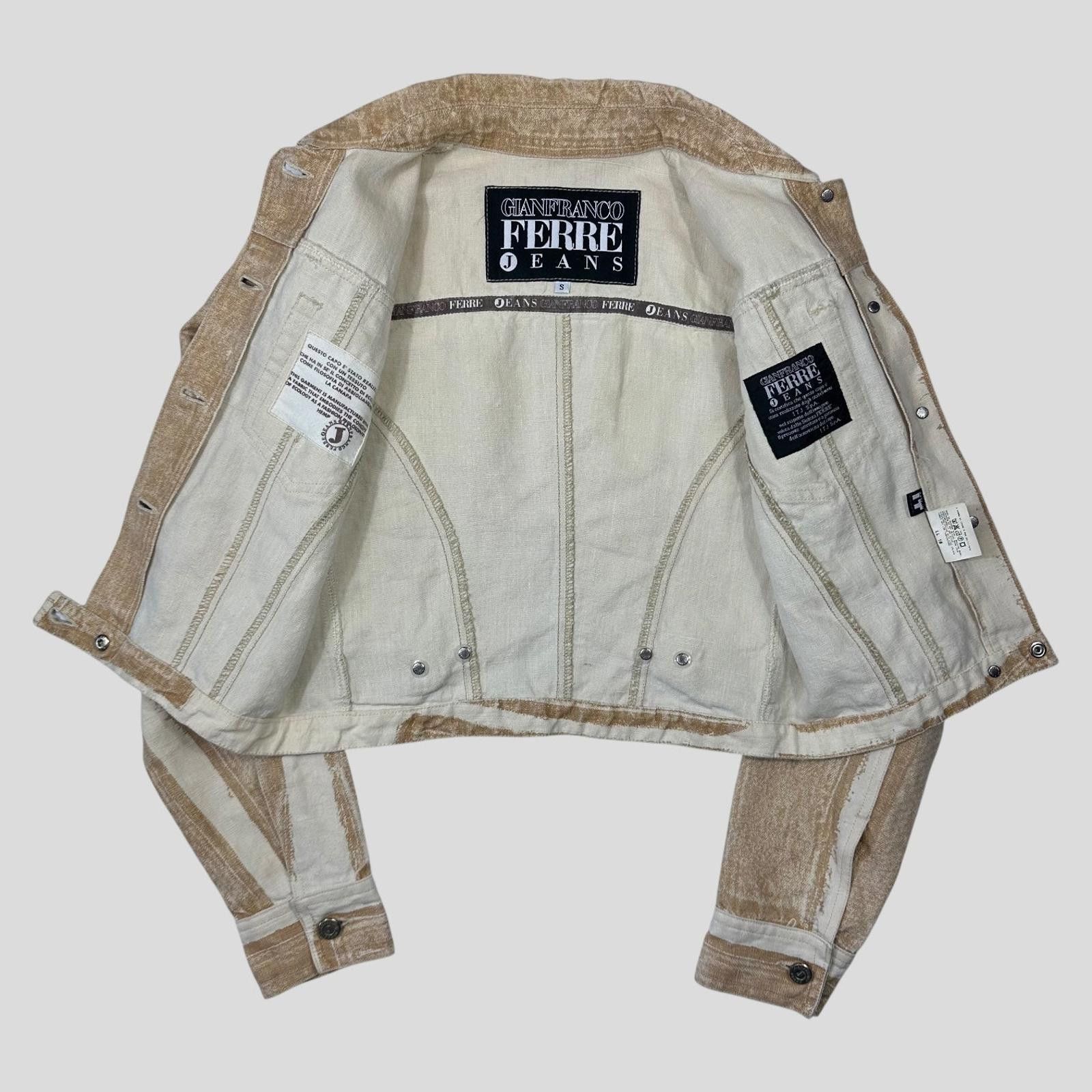 Designer Gianfranco Ferre 90’s Sublimation Acid Wash Hemp Jacket XS/S Size S / US 4 / IT 40 - 3 Thumbnail