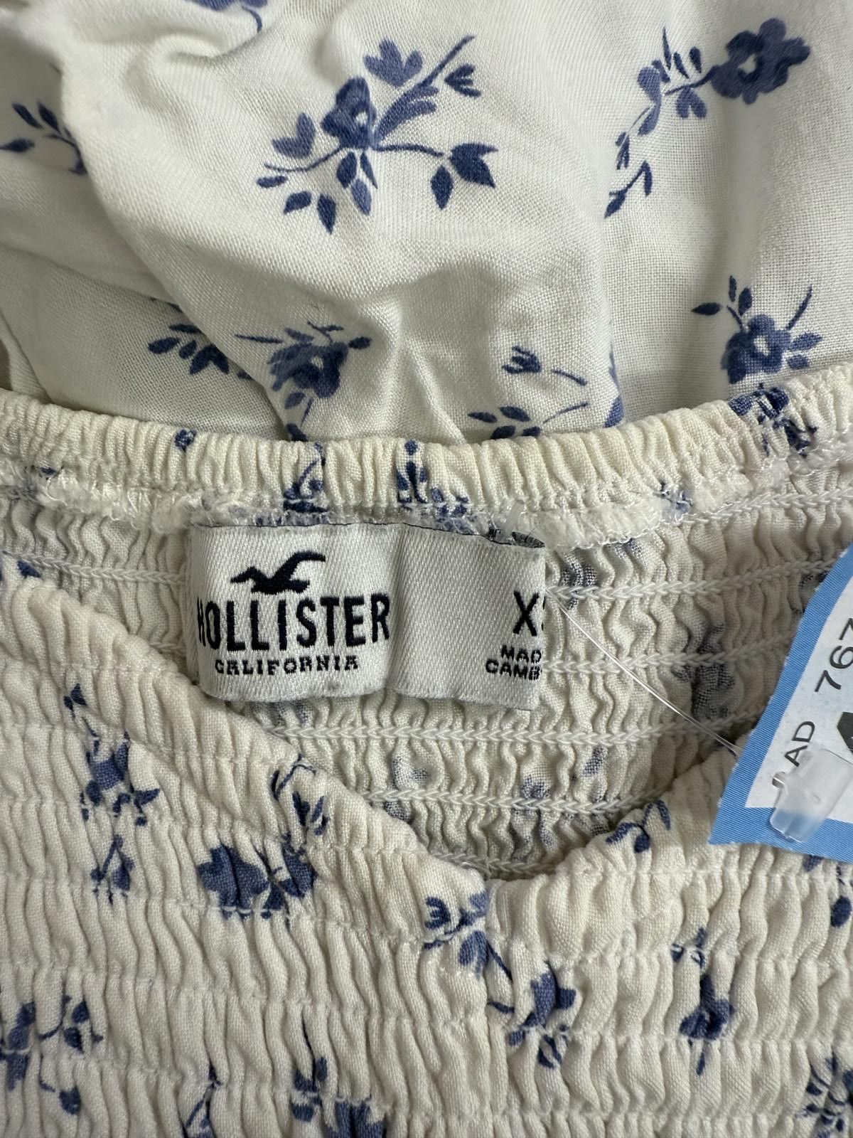 Hollister Hollister California Women's White and Blue Floral Puff-Slee Size XS / US 0-2 / IT 36-38 - 2 Thumbnail