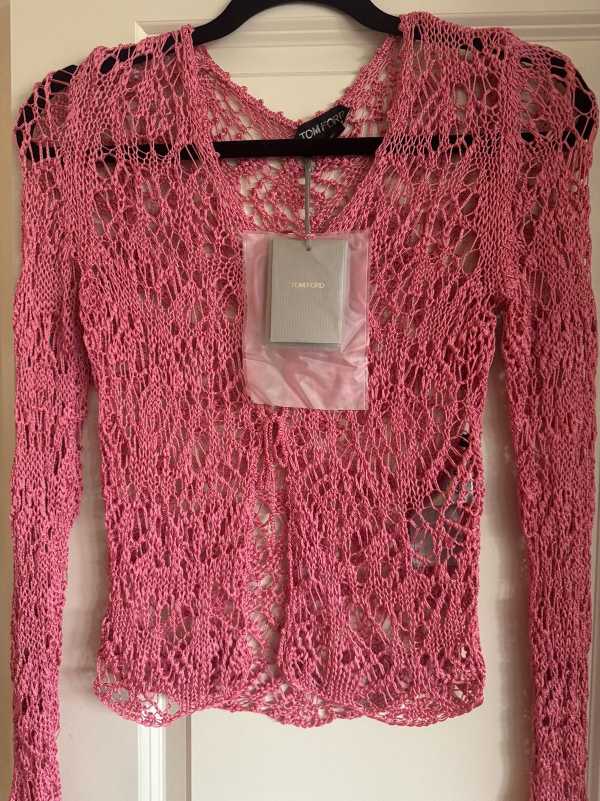 Tom Ford TOM FORD Fine Viscose Crochet Knit Cardigan MRSP $1,390 Size S / US 4 / IT 40 - 2 Thumbnail
