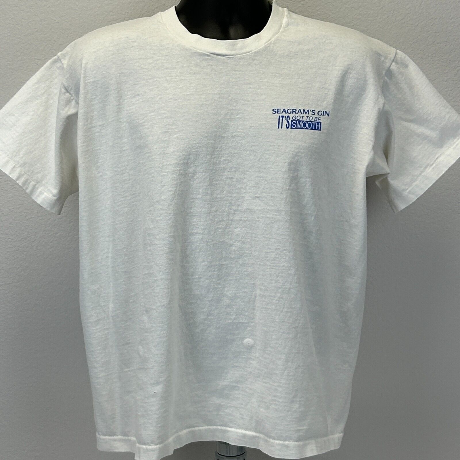 Fruit Of The Loom Vintage 90s Seagrams Gin T Shirt Alcohol White XL X-Large Size US XL / EU 56 / 4 - 2 Thumbnail
