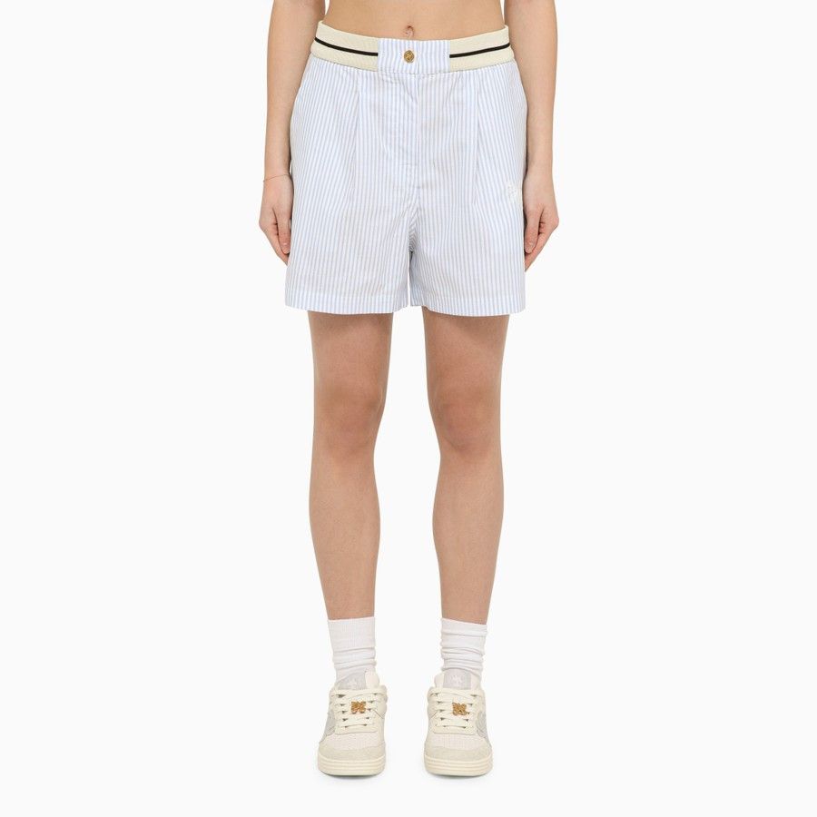 Palm Angels o1d2blof0924 Shorts Striped In Light Blue Size 26" / US 2 / IT 38 - 1 Thumbnail