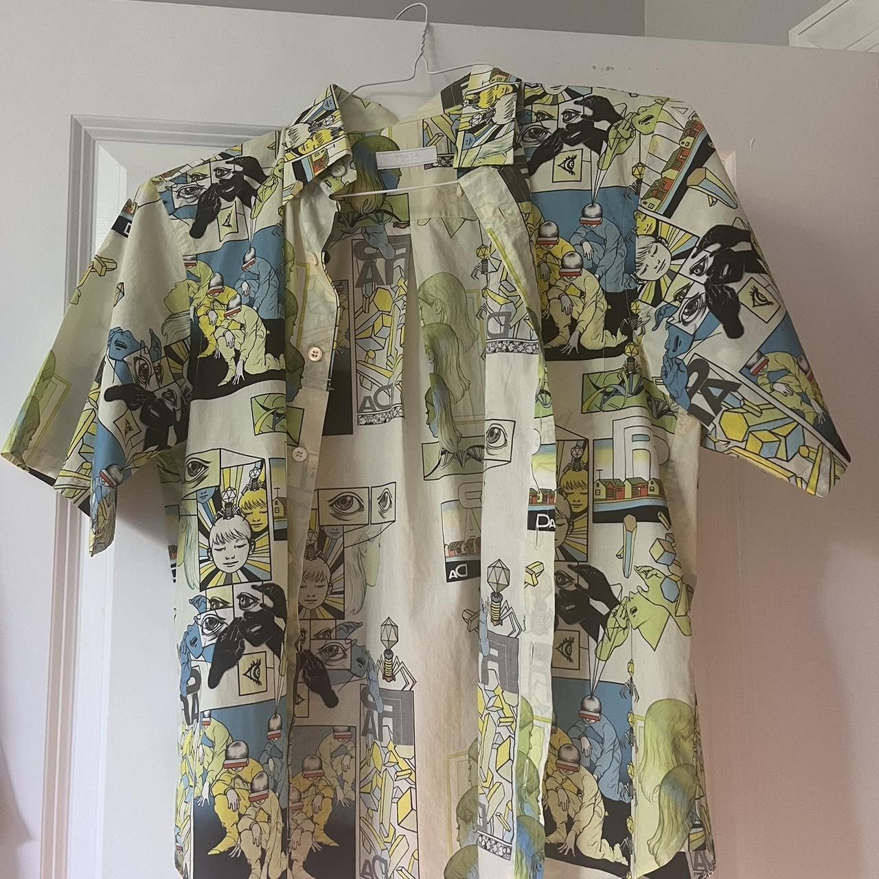 Prada SS18 Prada Camp Collar Button Up Full Print Comic Shirt Size US S / EU 44-46 / 1 - 1 Thumbnail