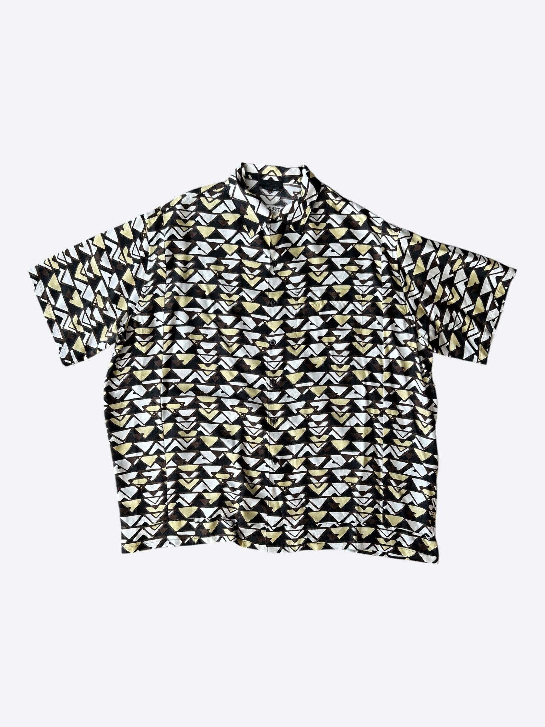 Prada Prada Black & Multicolor Allover Logo Button Up Shirt Size US XXL / EU 58 / 5 - 1 Thumbnail