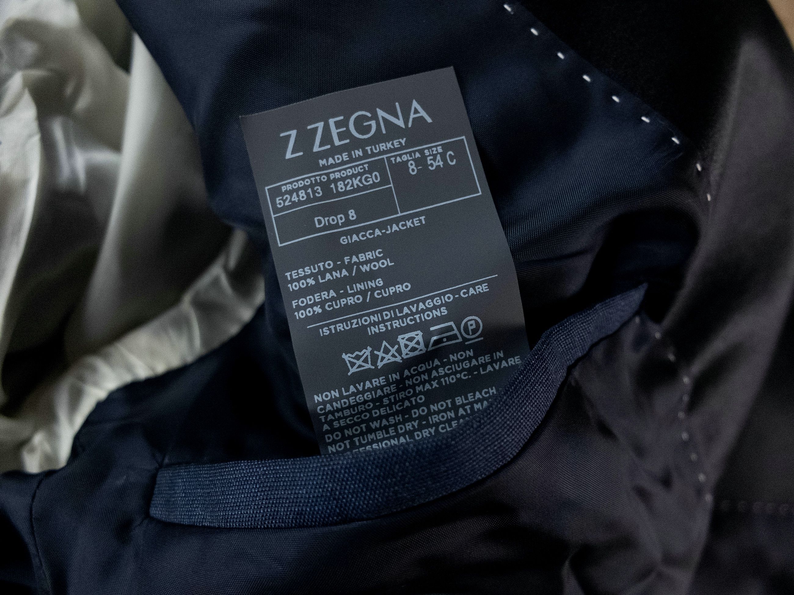 Z Zegna Z ZEGNA navy blue wool tuxedo jacket Size 44 US / 54 IT Size 44R - 11 Thumbnail