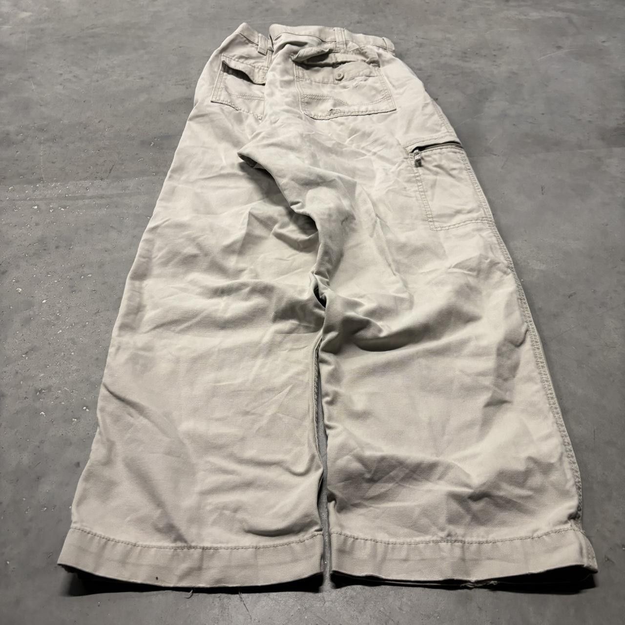 Japanese Brand × Vintage Crazy Vintage Y2K/2000s Baggy White Cream Skater Workwear Casual Pants! Size US 36 / EU 52 - 4 Thumbnail