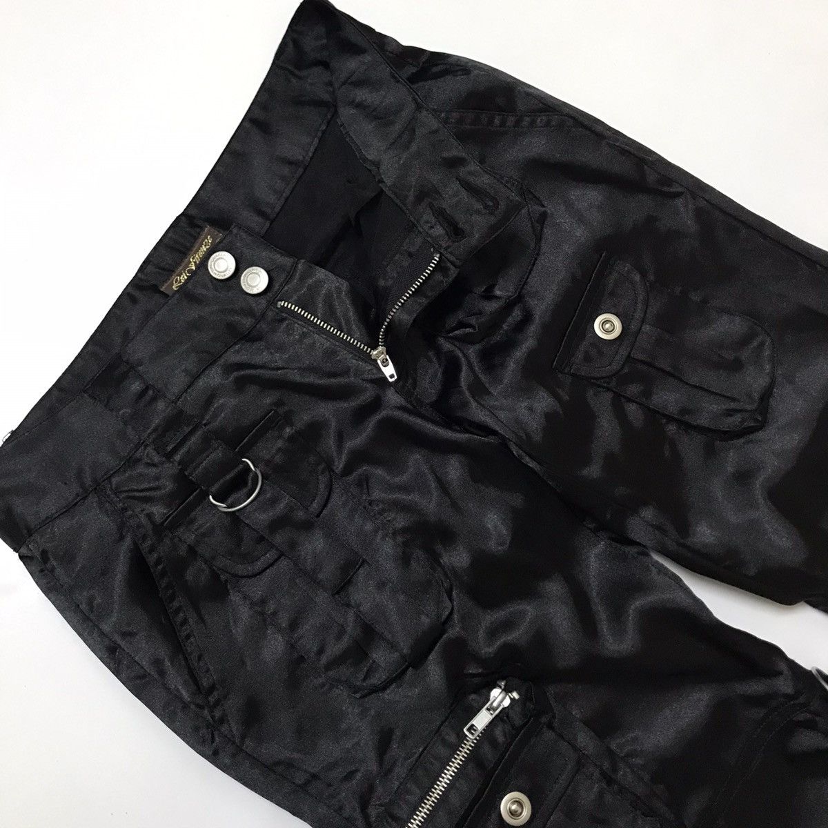 Japanese Brand Gas Mask Black Cargo Flared Pants Size 28" / US 6 / IT 42 - 4 Thumbnail