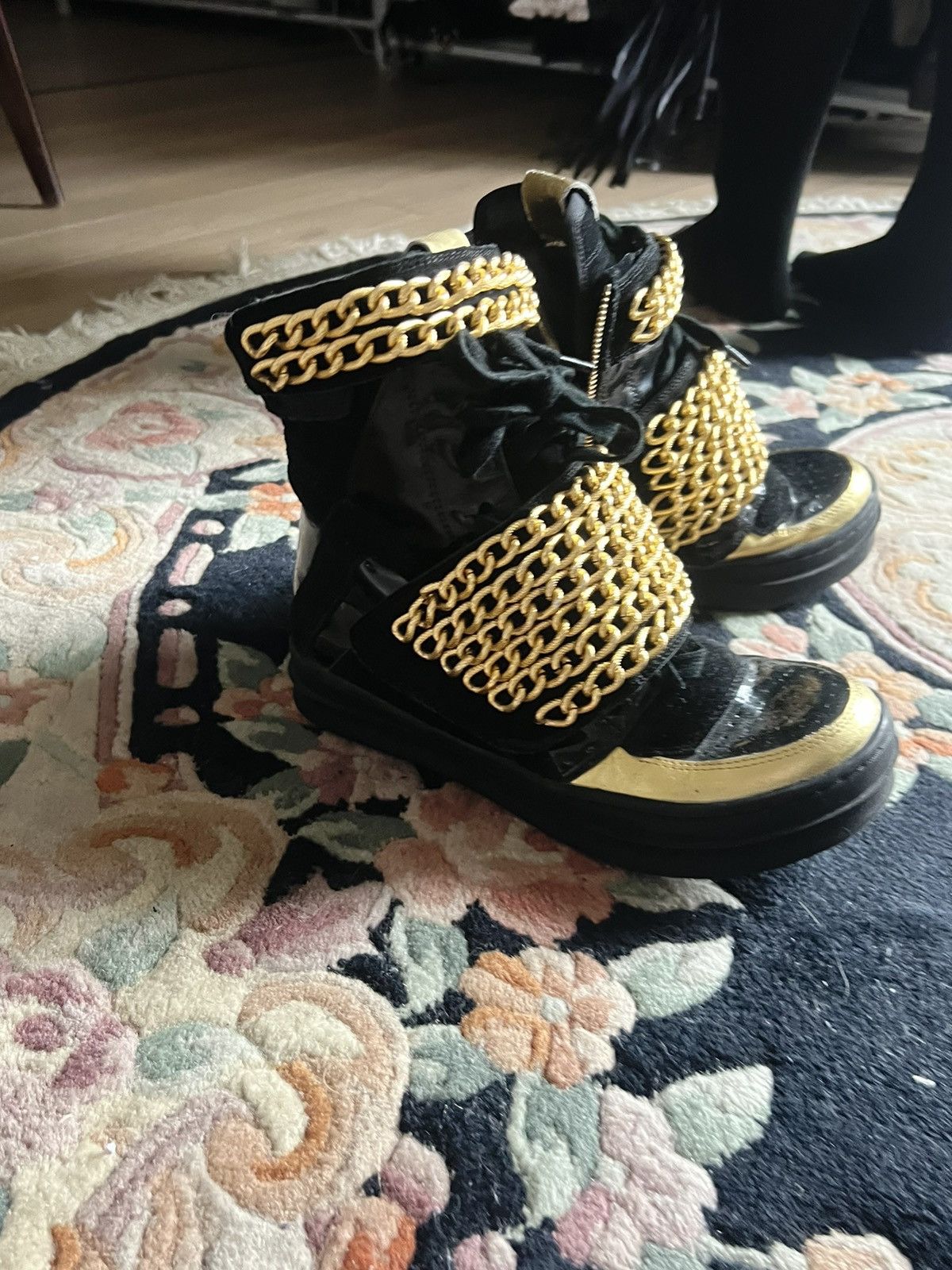 Jeffrey Campbell × Jeremy Scott Jeffrey Campbell Hi Top Chain Sneakers Size US 7 / IT 37 - 1 Thumbnail