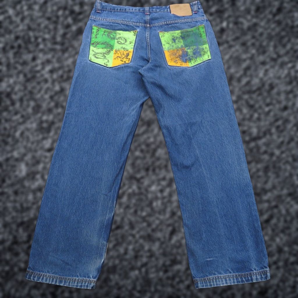 Soulland VINTAGE Soulland Jeans 5-Pocket Baggy Wide-Leg Denim 38 Mens 90s Skater Y2K Graphic Pocket Design Blue 38x33 Mens Size US 38 / EU 54 - 1 Thumbnail