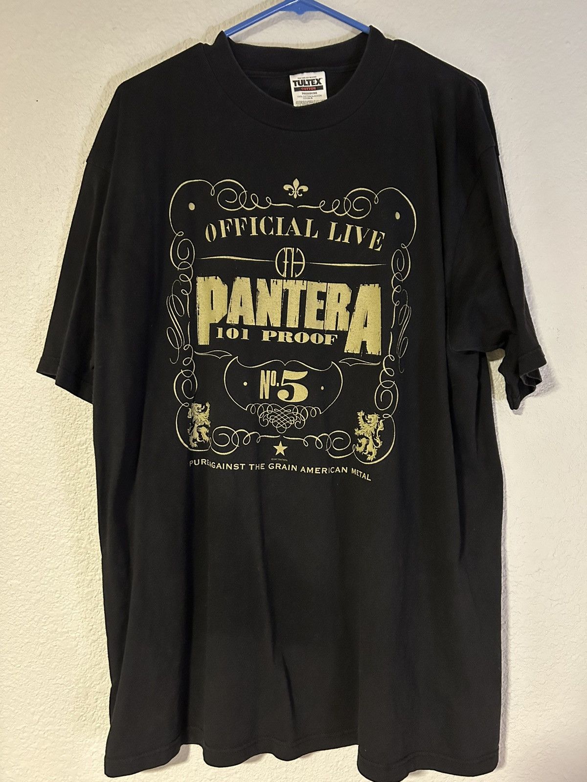 image of Band Tees x Vintage Pantera Vintage 1997 “Official Live: 101 Proof” Tour Shirt! in Black (Size XL)