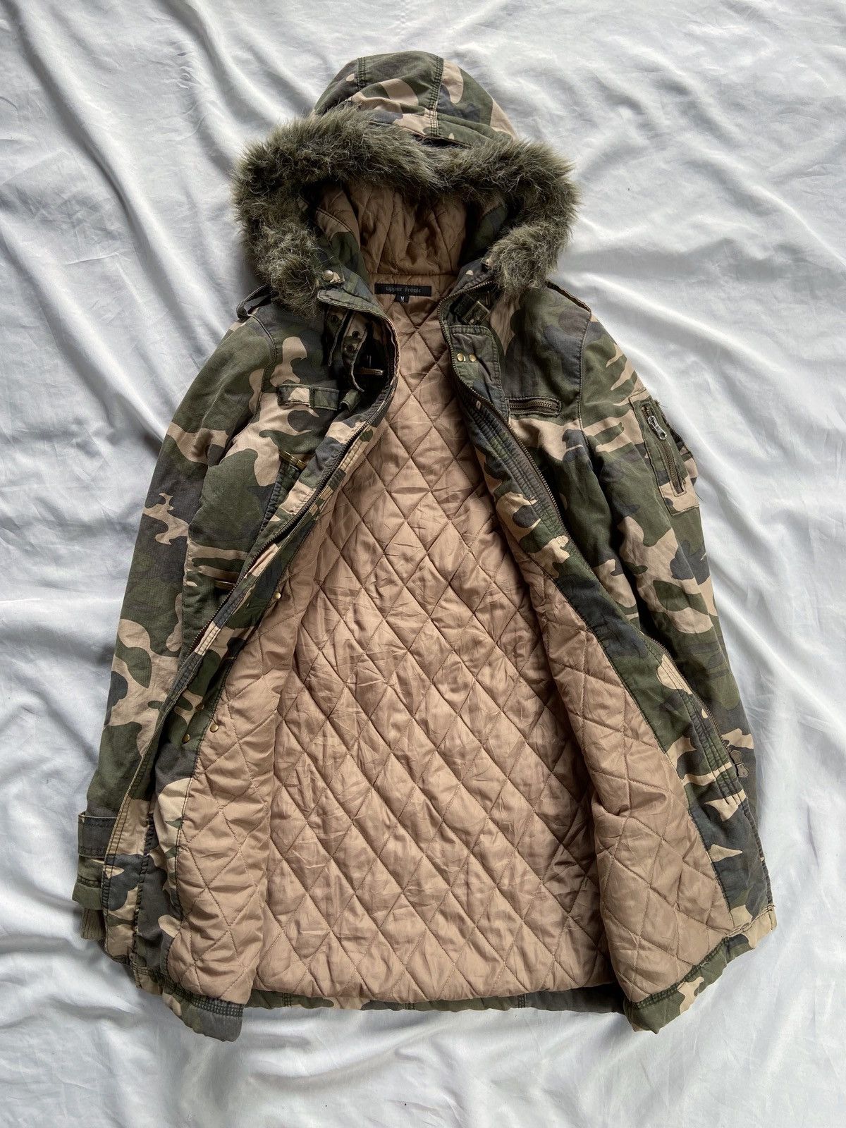 UPPER FREAK FAUX FUR MULTI POCKET ARMY PARKA JACKET