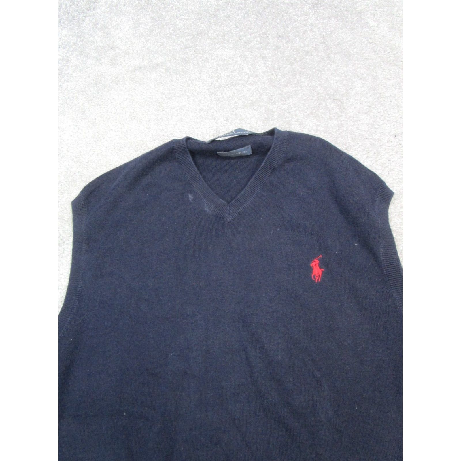 Polo Ralph Lauren VINTAGE Polo Ralph Lauren Sweater Vest Women Small Blue Knit Sleeveless V-Neck Casual Size S / US 4 / IT 40 - 2 Thumbnail